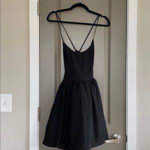 LBD with flared skirt and cross-cross back
